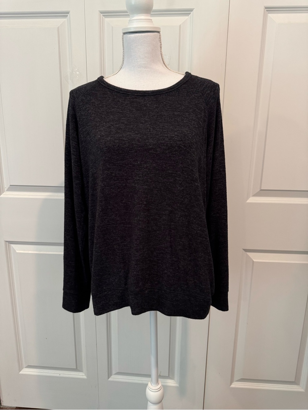 Buffalo David Bitton Charcoal Grey Marled Long Sleeve Crewneck Size M Minimalist - Picture 7 of 12